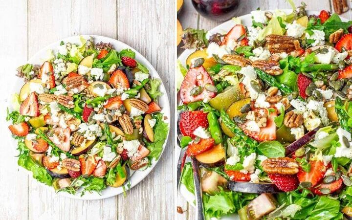 summer salad with strawberries pecans and plums, Summer Salad With Strawberries Pecans And Plums