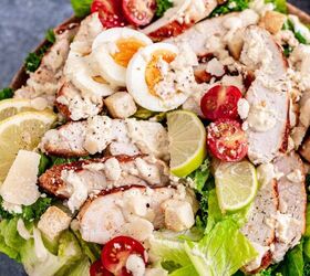 Healthy Lemon Kale Caesar Salad With Chicken