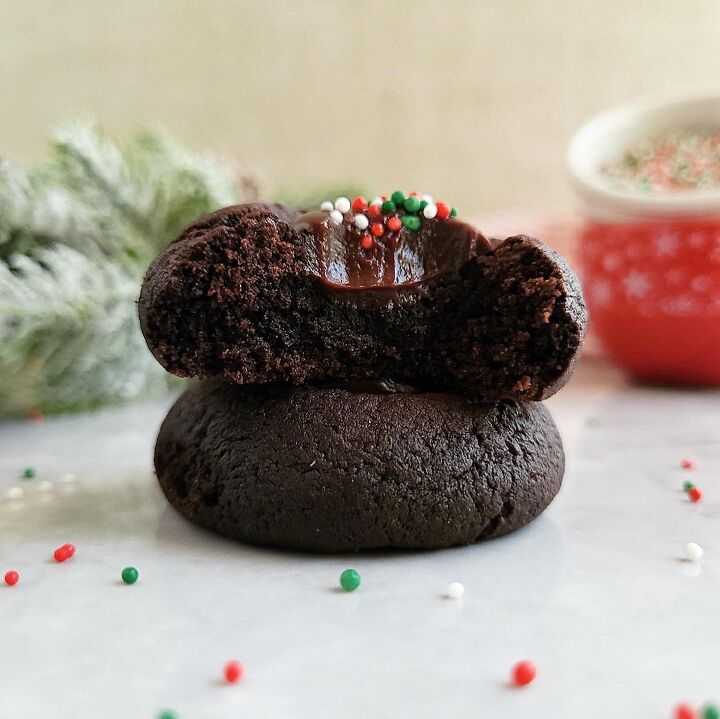 dark chocolate thumbprint cookies