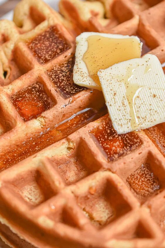 the best eggnog waffles, A sprinkle of cinnamon or nutmeg takes these waffles to the next level