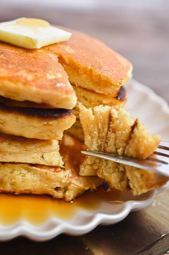 fluffy eggnog pancakes so easy, This is a great make ahead breakfast for the holiday season