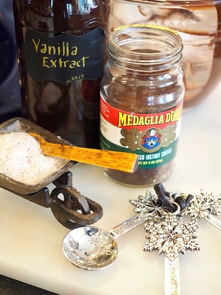 vanilla espresso and salt for Mini Chocolate French Silk Pies