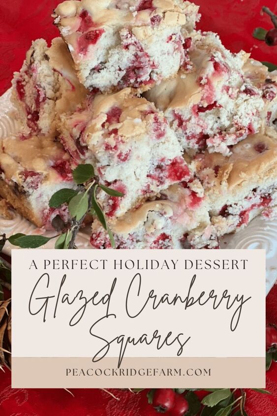 how to make delicious glazed cranberry squares