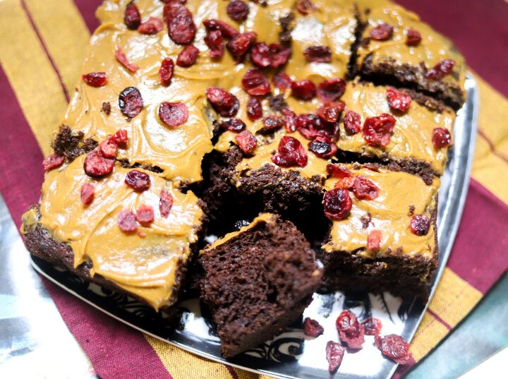 beer chocolate cake with peanut butter frosting