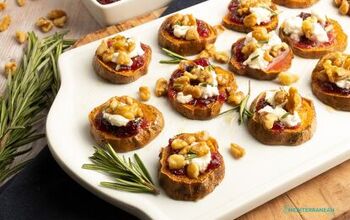 Sweet Potato Appetizer With Cranberry Sauce and Walnuts - Eat Mediter