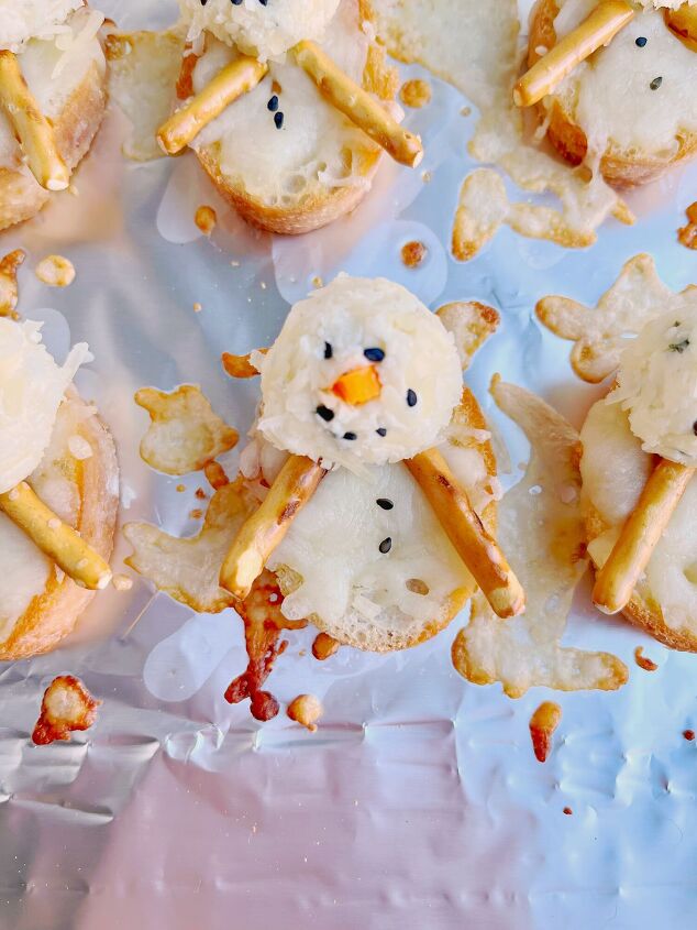 melting snowman crostini