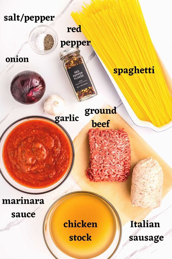 one pot spaghetti with sausage, ingredients needed to make One Pot Spaghetti with Sausage
