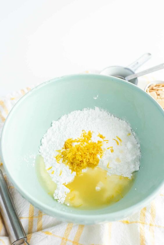 lemon coconut macaroons, Combine glaze ingredients