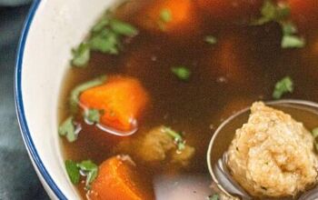 Mollie Katzen's No-Chicken Soup With Vegan Matzoh Balls