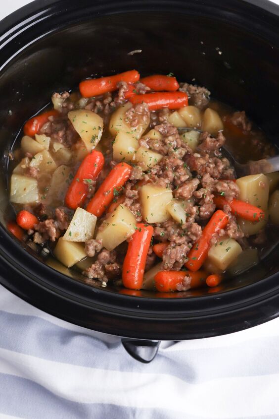 slow cooker ground beef stew, Slow Cooker Ground Beef Stew