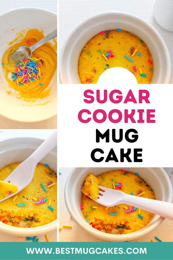 sugar cookie mug cake how to make the yummiest 2 minute fresh cookie, Sugar cookie mug cake with sprinkles and sugar cookie dough