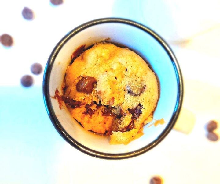 the best chocolate chip mug cookie to satisfy your cookie cravings now, single serving chocolate chip cookie