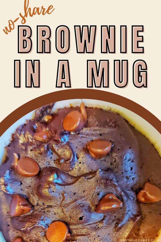 best mug brownie to satisfy all your chocolate cravings in 2 minutes, Chocolate brownie in a mug with chocolate chips