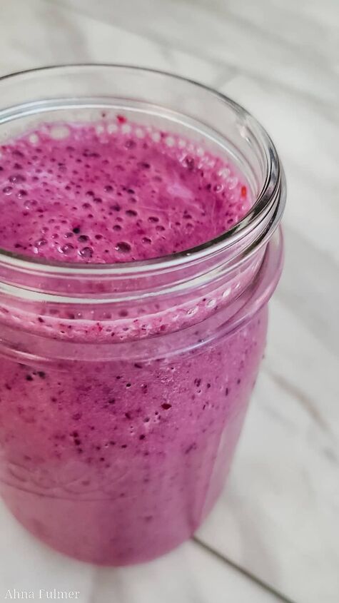 triple berry protein shake, With 30g of protein this creamy flavorful triple berry protein shake recipe is a delicious boost of belly flattening muscle building protein