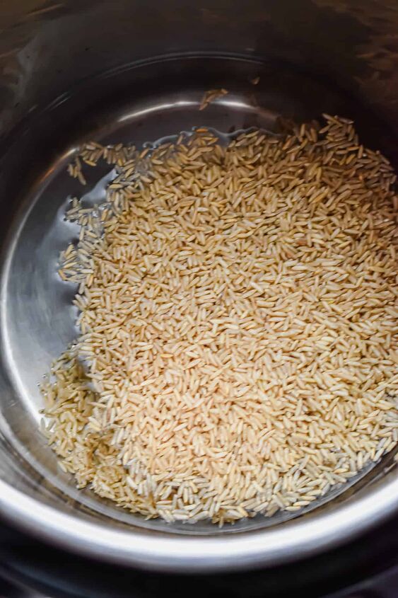 instant pot cilantro lime brown rice so easy, Add the brown rice to the Instant Pot