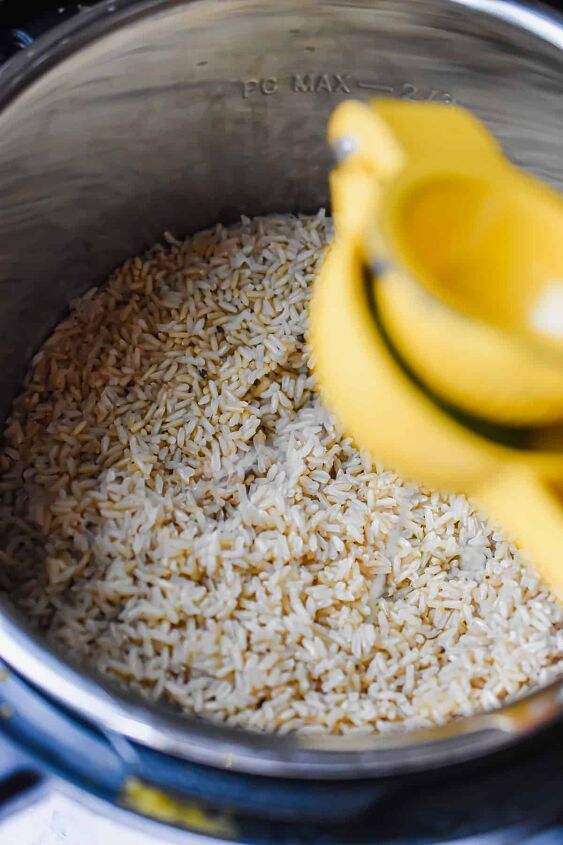 instant pot cilantro lime brown rice so easy, Make sure the Instant Pot is off when you add the lime juice