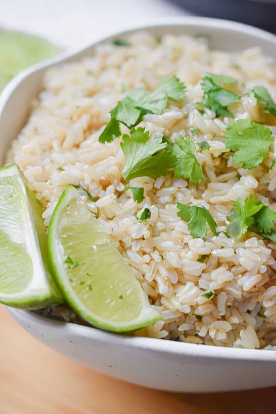 instant pot cilantro lime brown rice so easy, This rice is an easy side dish for Taco Tuesday