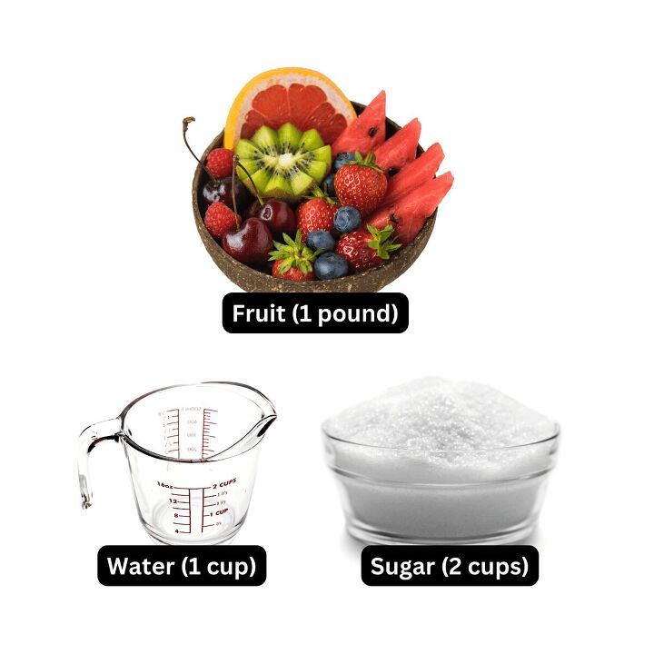 tanghulu candied fruit skewers, Ingredients used in the recipe fruit water sugar