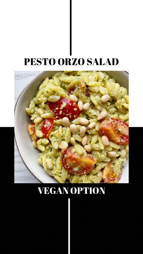 pesto orzo salad vegan option, Pesto orzo salad