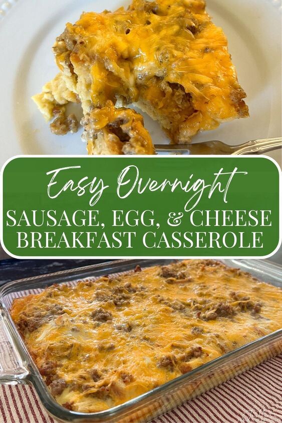 easy cheesy sausage and egg breakfast casserole make ahead in minutes