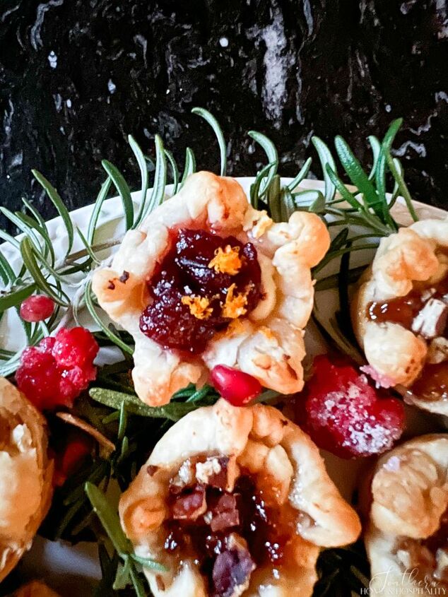 easy goat cheese tartlet cups bite size appetizers, Cranberry and goat cheese tartlet with orange zest