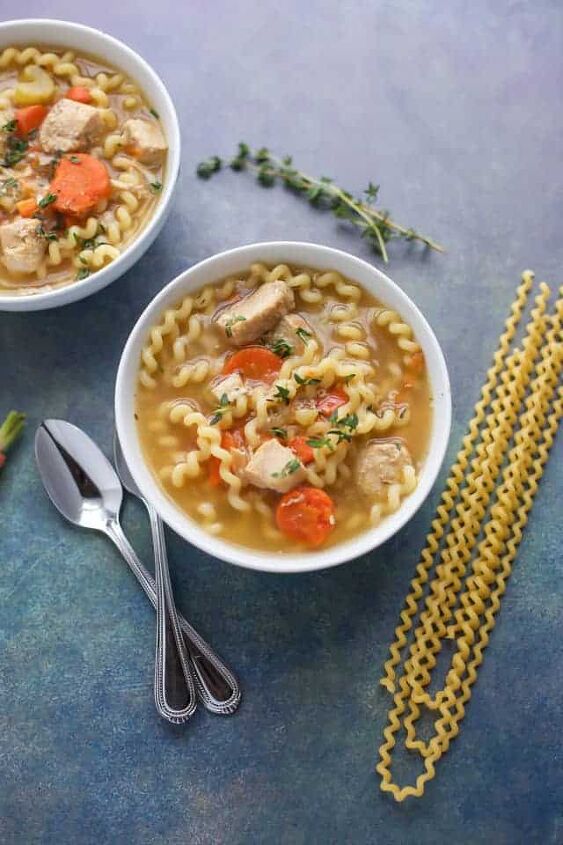 instant pot chicken soup, Instant Pot Chicken Soup in a white bowl