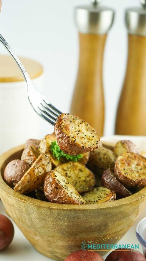 easy air fryer roasted baby potatoes eat mediterranean food