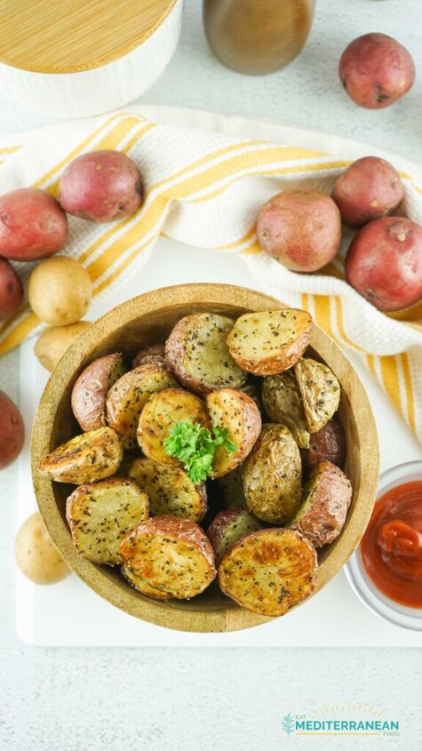 easy air fryer roasted baby potatoes eat mediterranean food