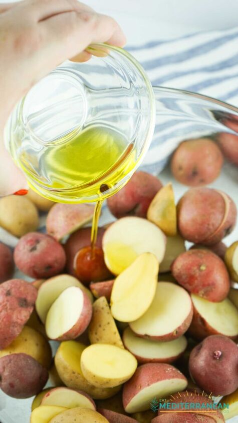 easy air fryer roasted baby potatoes eat mediterranean food