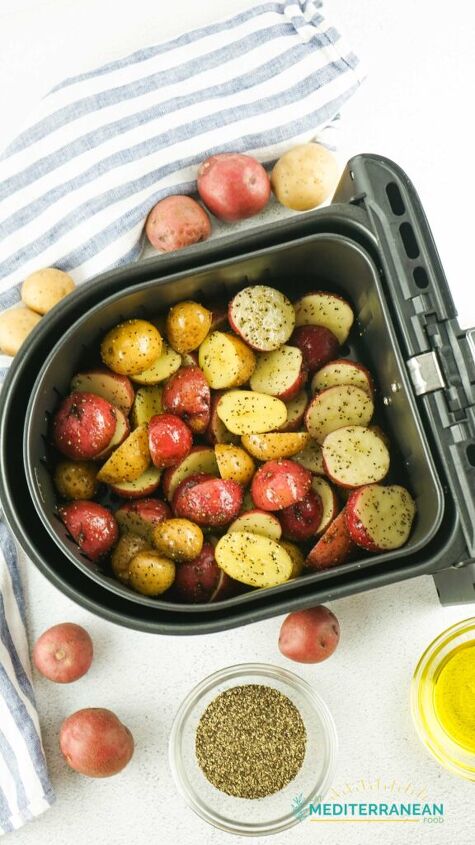 easy air fryer roasted baby potatoes eat mediterranean food