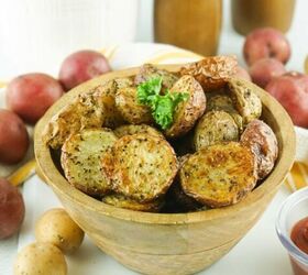 While these can be cooked in the oven, this recipe for roasted potatoes is even lower effort