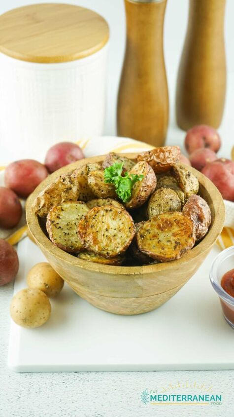easy air fryer roasted baby potatoes eat mediterranean food