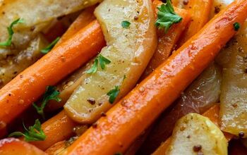 Maple Dijon Glazed Roasted Carrots and Apples