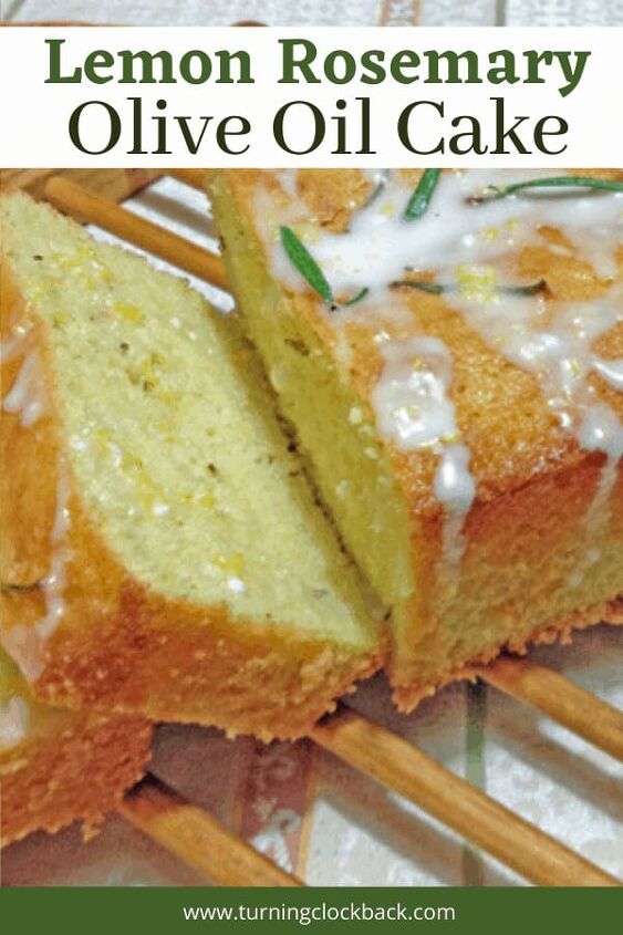 Homemade olive oil cake with lemons and rosemary