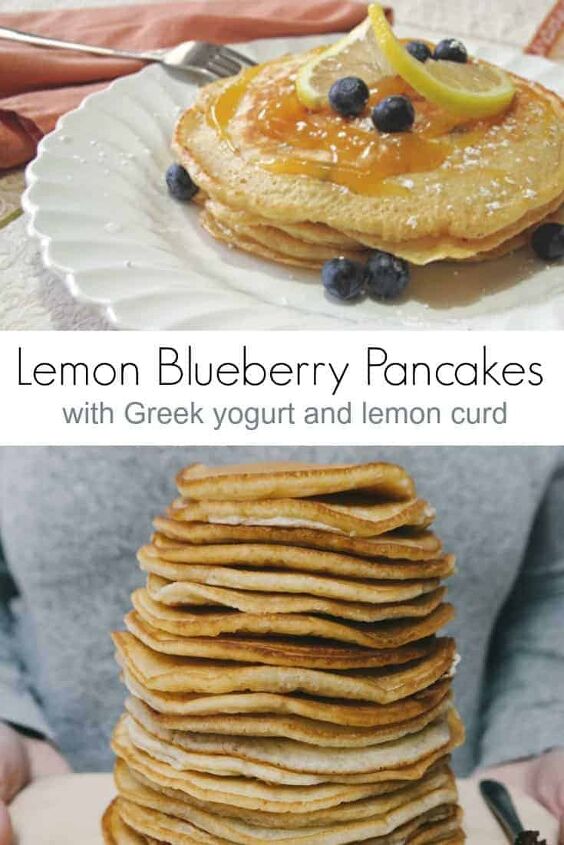 lemon blueberry pancake recipe, Lemon Blueberry Pancake Recipe with Greek Yogurt and Lemon Curd