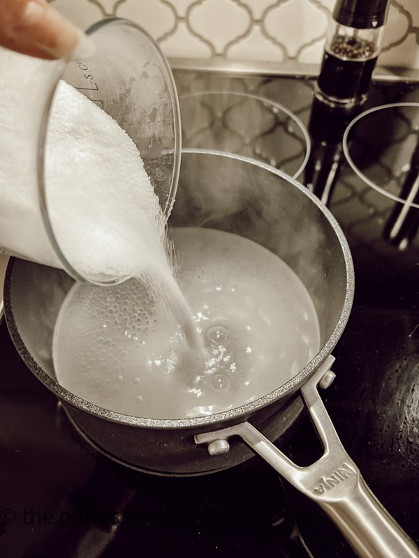 Add sugar to make simple syrup