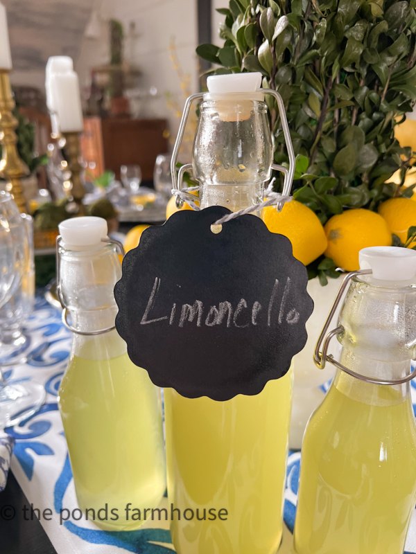 Label limoncello bottles for great gift ideas