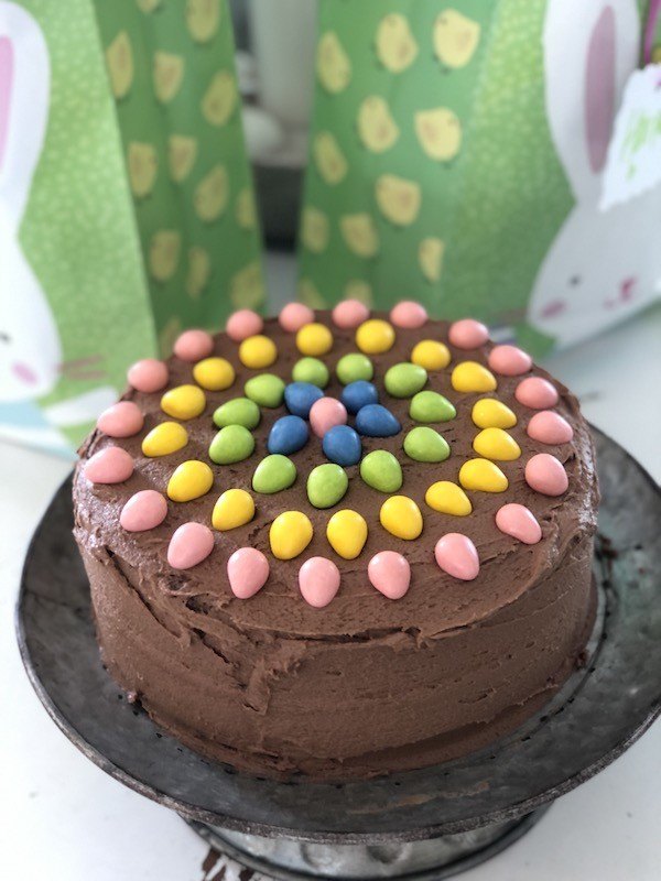 easter chocolate cake decorated multiple ways, Easter Chocolate cake Karins Kottage
