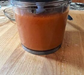 homemade sweet catalina dressing, dressing mixing in a small blender