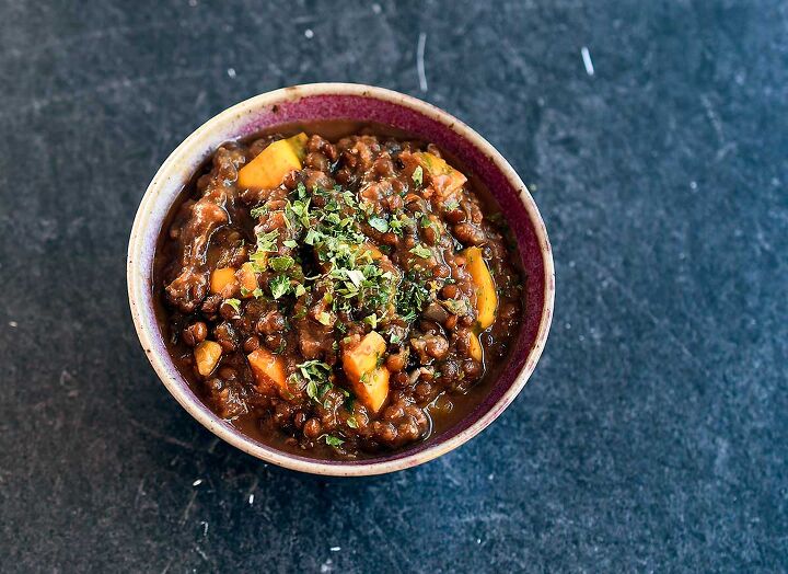 the best vegan instant pot lentil soup with winter squash and beluga l, The Best Vegan Instant Pot Lentil Soup with Winter Squash and Beluga Lentils