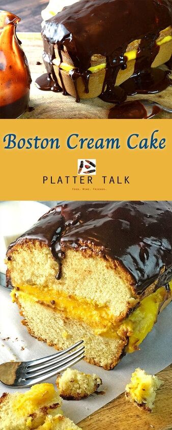 boston cream cake recipe, A cake cut in half