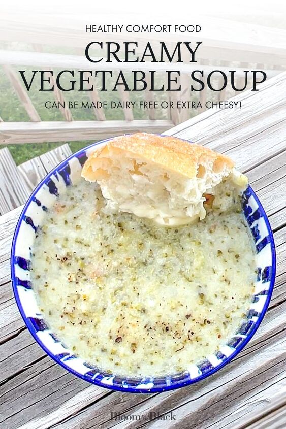 creamy vegetable soup healthy comfort food, Cozy up with a bowl of healthy comfort food with this soup recipe Creamy vegetable soup is my take on broccoli cheddar soup It s easy to make and packs in the veggies making it the perfect winter soup for a comforting and nourishing meal