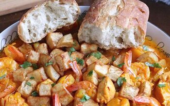 Chicken and Shrimp Mozambique With Fried Potato