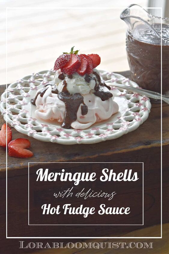meringue shells with hot fudge sauce, Meringue Shell with Hot Fudge Sauce