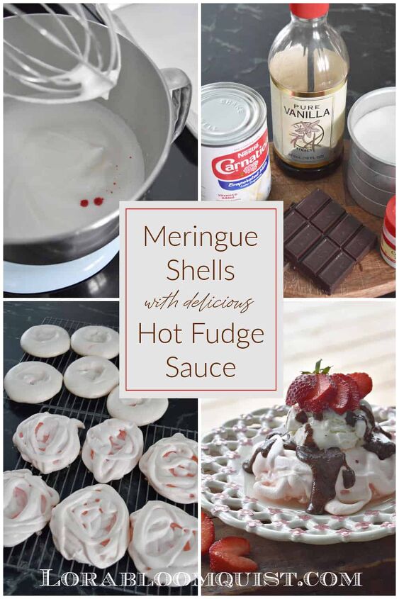 meringue shells with hot fudge sauce, Dessert how to pics