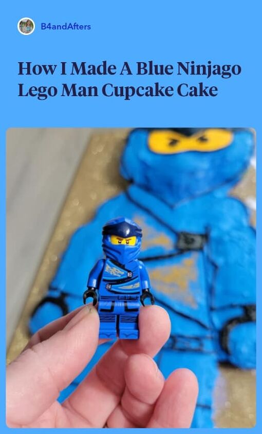how to make a ninjago lego cake, Blue Ninjago Lego Cupcake Cake