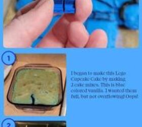 how to make a ninjago lego cake, Blue Ninjago Lego cake step by step instructions