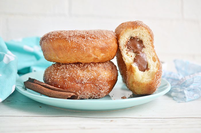 baked nutella filled donuts