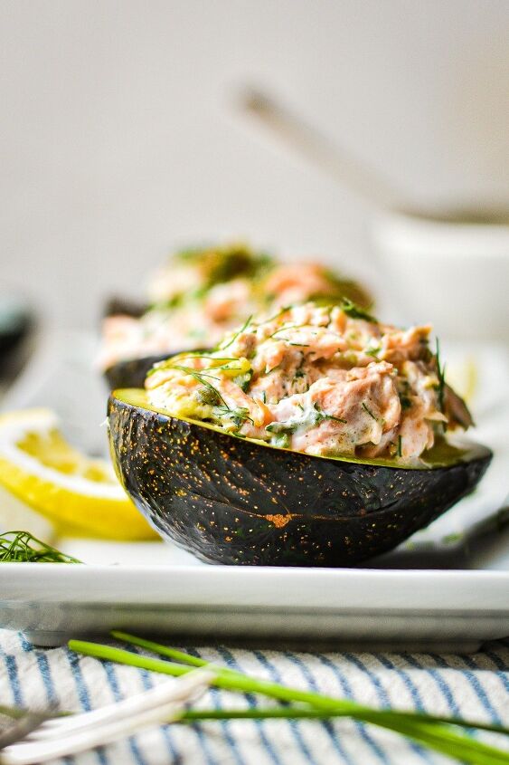 salmon dip stuffed avocados, Salmon Dip Stuffed Avocados