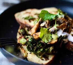 Savoury French Toast With Pesto Mushrooms